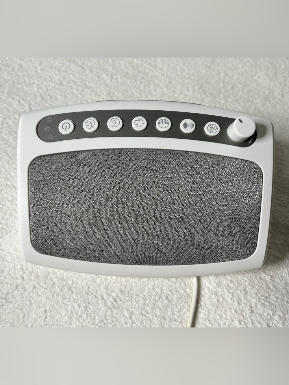 Portable White Noise Speaker - White and Gray Sound Machine